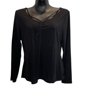 The General Good Black Long Sleeve Shirt with Cinched Bust - Size Medium